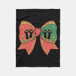 Coquette Black History Month African American Bow  Fleece Blanket