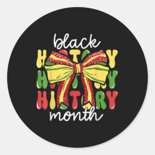 Coquette Black History Month African Women Girls M Classic Round Sticker