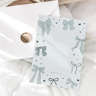 Coquette Blue Bow Ribbon  Card