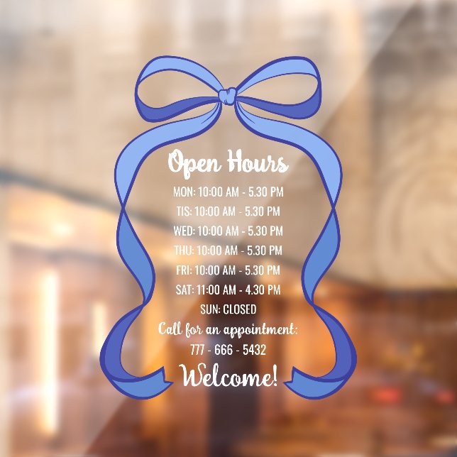Coquette Blue Bow Small Business Open Hours (Sheet 2)