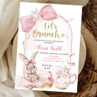Coquette Blush Pink Floral Bow Bunny Baby Brunch