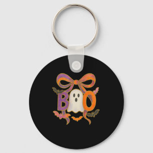 Coquette Boo Cute Ghost Spooky Funny Halloween Men Key Ring