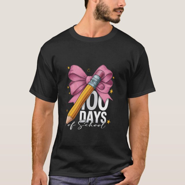 Coquette Bow 100th Day of School  T-Shirt (Front)
