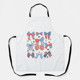 Coquette Bow 4th Of July USA American Patriotic Apron
