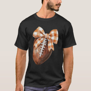 Coquette Bow American Football Autumn Thanksgiving T-Shirt