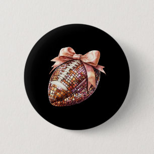 Coquette Bow American Footll Game Day Thanksgiving 6 Cm Round Badge