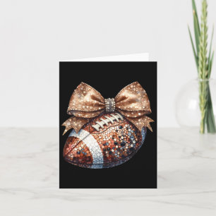 Coquette Bow American Footll Game Day Thanksgiving Card