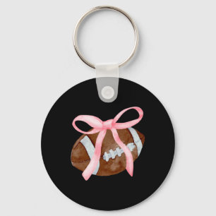 Coquette Bow American Footll Game Day Thanksgiving Key Ring