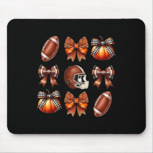 Coquette Bow American Footll Game Day Thanksgiving Mouse Pad