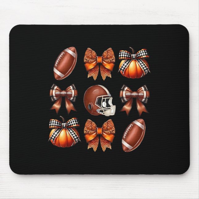 Coquette Bow American Footll Game Day Thanksgiving Mouse Pad (Front)