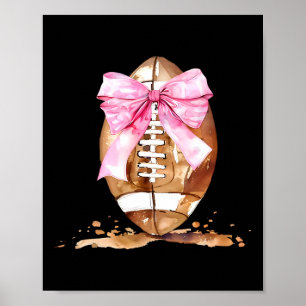 Coquette Bow American Footll Game Day Thanksgiving Poster