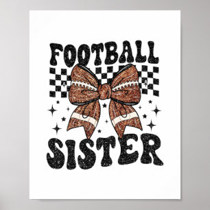 Coquette Bow American Footll Sister Game Day Thank Poster