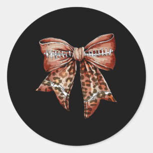 Coquette Bow American Footll Thanksgiving Autumn Classic Round Sticker