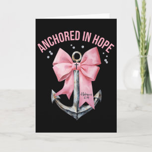 Coquette Bow Anchored In Hope Christian Faith Bibl Card