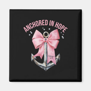 Coquette Bow Anchored In Hope Christian Faith Bibl Magnet