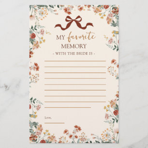 Coquette Bow Autumn Wildflower Memory Game