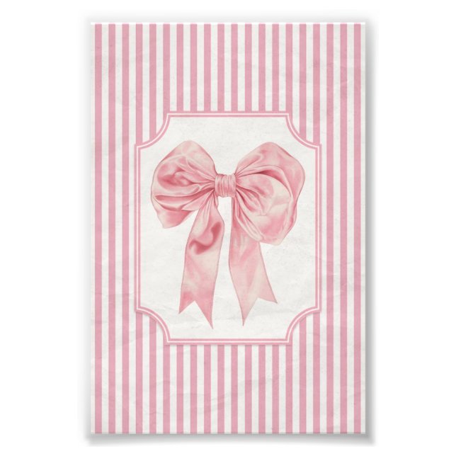 Coquette Bow Baby Nursery Wall Art Print (Front)