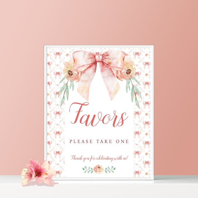 Coquette Bow Baby Shower Favours Poster (Creator Uploaded)