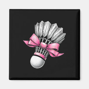 Coquette Bow Badminton Shuttle Pink Ribbon Mum Gir Magnet