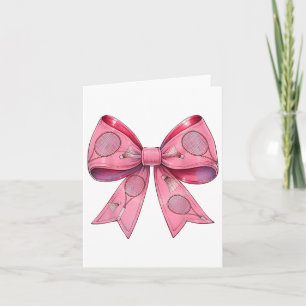 Coquette Bow Badminton Shuttle Racket Pink Ribbon Card