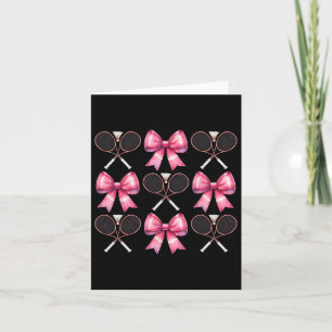 Coquette Bow Badminton Shuttle Racket Pink Ribbon Card