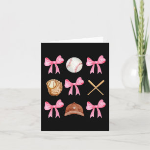 Coquette Bow Baseball Mama Baseball Mum Mothers Da Card