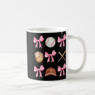 Coquette Bow Baseball Mama Baseball Mum Mothers Da Coffee Mug
