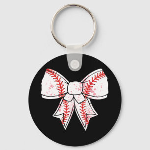 Coquette Bow Baseball Mama Mothers Day Women Kids Key Ring