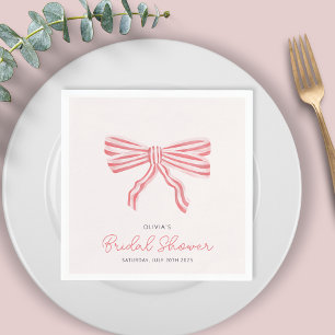 Coquette Bow Blush Bridal Shower Napkin