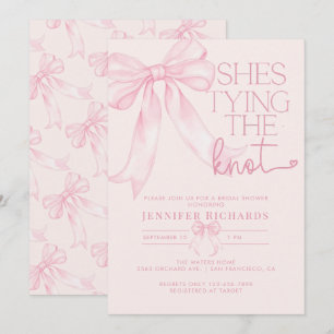Coquette Bow Blush Pink Bridal Shower Invitation