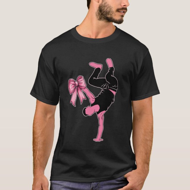 Coquette Bow Break Dance Dancing Breakdancer Hip H T-Shirt (Front)