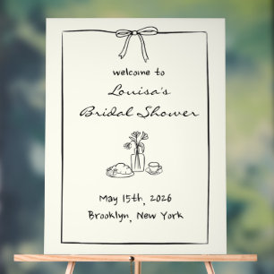 Coquette Bow Bridal Shower Brunch Welcome Sign