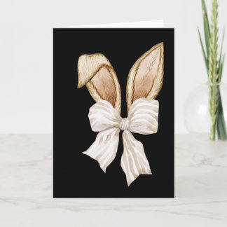 Coquette Bow Bunny Ears Rabbit Happy Easter Day Re Card