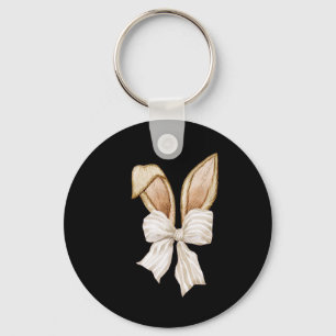 Coquette Bow Bunny Ears Rabbit Happy Easter Day Re Key Ring
