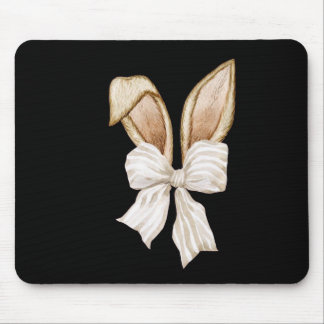 Coquette Bow Bunny Ears Rabbit Happy Easter Day Re Mouse Pad