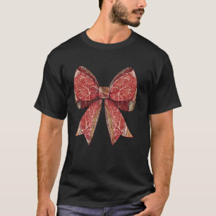 Coquette Bow Butcher Meat Cleaver Pattern Ribbon M T-Shirt