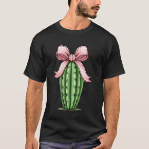 Coquette Bow Cactus Succulent Plant Mum Mothers Da T-Shirt