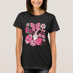 Coquette Bow Cheer Floral Footll Game Day Cheerlea T-Shirt