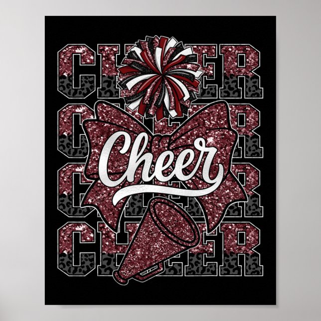 Coquette Bow Cheer Funny Cheerleader Cheerleading  Poster (Front)
