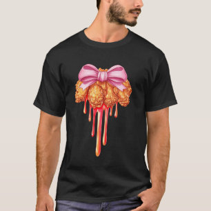 Coquette Bow Chicken Wings Girl Mum Pink Mother's T-Shirt