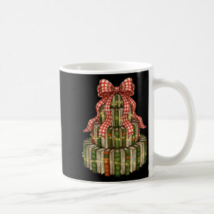 Coquette Bow Christmas Books Xmas Tree Librarian  Coffee Mug