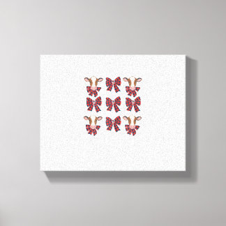 Coquette Bow Christmas Highland Cow Santa Cute Xma Canvas Print