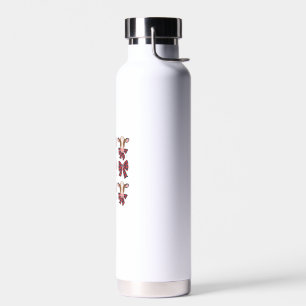 Coquette Bow Christmas Highland Cow Santa Cute Xma Water Bottle
