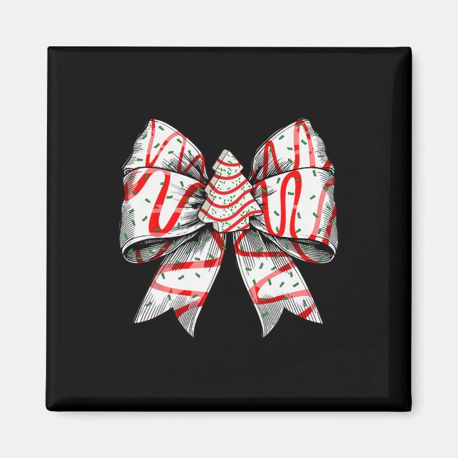 Coquette Bow Christmas Tree Cake Christmas Vibes G Magnet (Front)