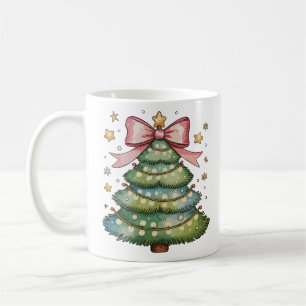 Coquette Bow Christmas Tree Xmas Holiday Girly Coffee Mug