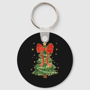 Coquette Bow Christmas Tree Xmas Holiday Girly Out Key Ring