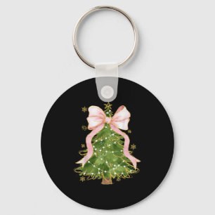 Coquette Bow Christmas Tree Xmas Holiday Girly Out Key Ring