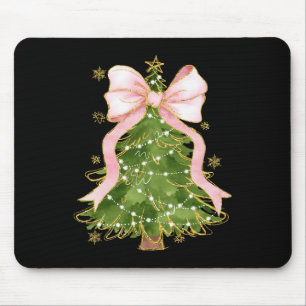 Coquette Bow Christmas Tree Xmas Holiday Girly Out Mouse Pad