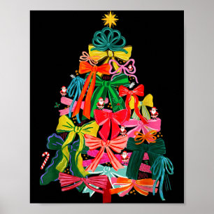 Coquette Bow Christmas Tree Xmas Holiday Girly Out Poster