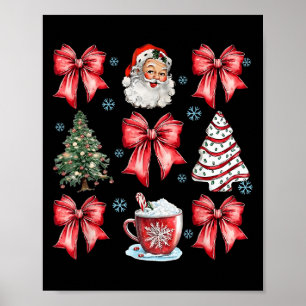 Coquette Bow Cocoa Santa Christmas Xmas Tree Pajam Poster